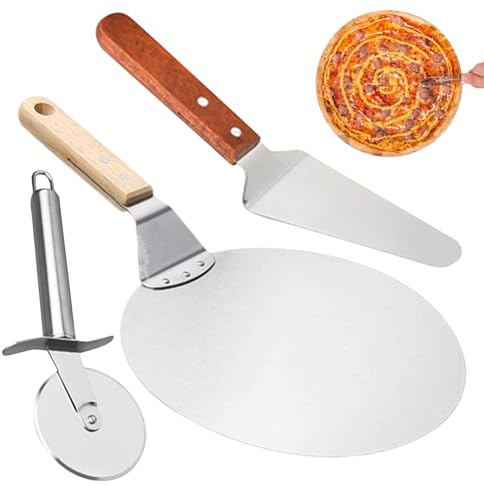 Pizzaschieber Backwerkzeuge Pizzaschieber Set - Metall Pizza Spatel Pizza Wippschneider Pizzaofen Werkzeuge Pizza Zubehör für Pizza Kuchen Kuchen
