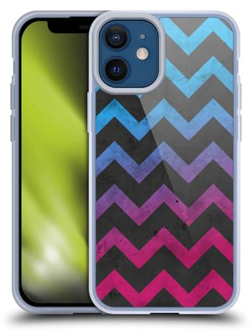 Head Case Designs Offizielle PLdesign Blau Rosa Ombre Vintage Geometrische Muster Softgelhülle Kompatibel Mit Apple iPhone 12 Mini Und Kompatibel Mit Magsafe Zubehör