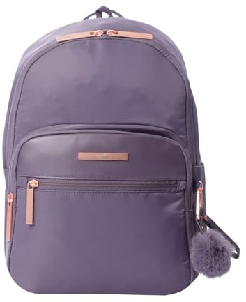 TOTTO - Mochila para Ordenador Portátil de 13 Pulgadas, Modelo Adelaide 3, Bolsillo Secreto, 3 Compartimentos, 2 Bolsillos Botella, Correa para Colgar en Maleta, Resistente, Color Montana Grape Morado
