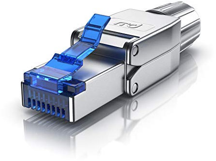 CSL - Netzwerkstecker Feldkonfektionierbar RJ45 CAT 6/7/8 - Geschirmt 40 GBit/s 2000 MHz Ethernet Werkzeuglos LAN Kabel - Crimpstecker Steckverbinder für Netzwerkkabel Verlegekabel
