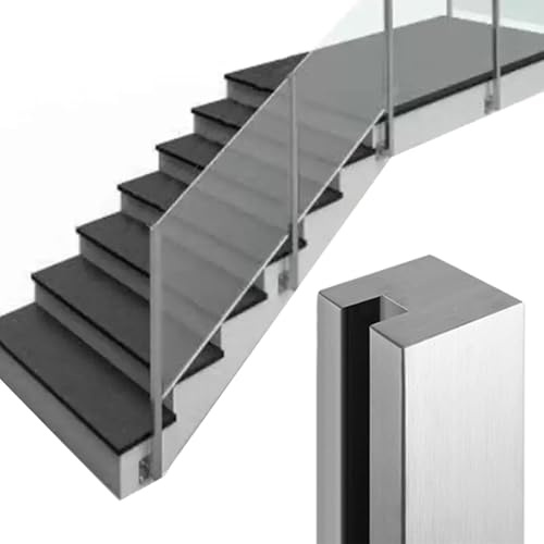 AVLLSO Ringhiera per Scale Palo di Fissaggio per Scale in Vetro con Fessura, Balaustra per guardrail per Piattaforma Interna per la Decorazione delle Scale di Ville/Hotel/uffici, Acciaio Inossidabile