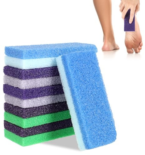 9 Stück Fuß Bimssteine Feile Pumice Stone Bimsstein Fußpflege Bimsstein Reinigungs Sanftes Fußpeeling Fersenschaber Fuß Schwamm Hornhautentferner für Harte Haut an Füßen und Körper