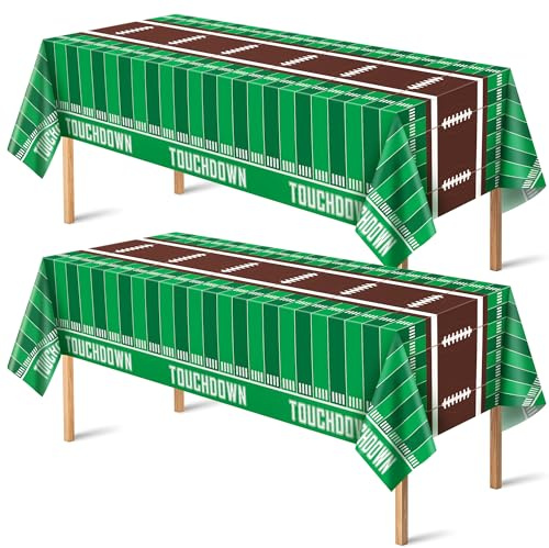 OHOME Party-Dekorationen 2027 – Fußball-Party-Dekorationen, Fußball-Tischdecke, Fußballzubehör, Gastgeschenke, Dekoration, Zubehör für Geburtstagsbanner, Hintergrund, 137,2 x 274,3 cm, 2 Stück
