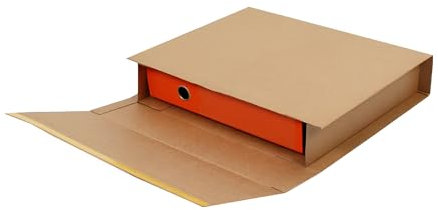 NoblesBox Braune Faltschachtel, Buchverpackung – 350x320x80 mm – Flache Kartonbox für Bücher und Dokumente, Versandkarton (25)