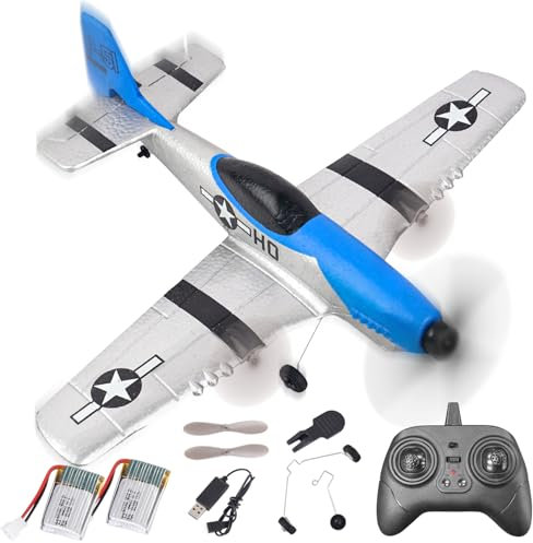 BEZGAR RC Plane, 6-axis Gyro Remote Control Airplane, RC Helicopter, Easy Control Drones for Kids Beginners Toys with Colorful LED Navigation Lights