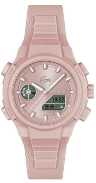 Lacoste Montre Quartz Multifonction Analogique-Digitale pour Femme Collection LC33 avec Bracelet en Silicone Rosé - 2001429