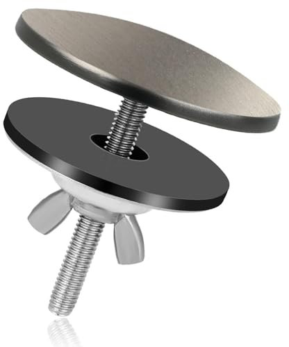 HXJFGDM Tapa de agujeros de acero inoxidable para fregadero y grifo, tapón de orificio de grifo de 5 cm con junta, incluye montaje sin herramientas (juego de 1)