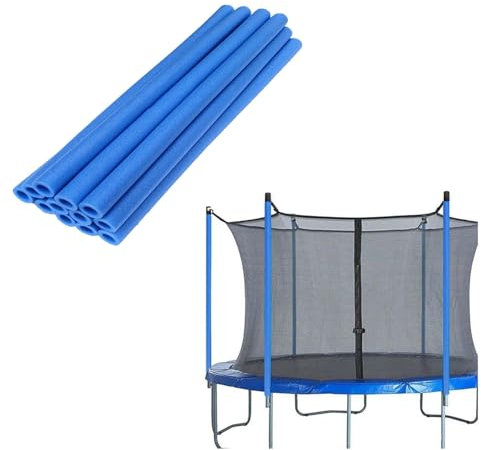 Trampolinzubehör 12 Stück Trampolin Schaumstoff Rohre Polster 88cm Schaumstoffabdeckung für 6 Stangensysteme Wetterfest & Stoßdämpfend Stangenschutz (Blau)