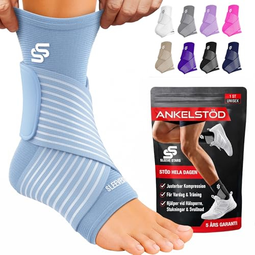 Sleeve Stars Sprunggelenkbandage | Knöchelbandage zum Joggen & Fußgelenkbandage für Basketball | Fußbandage für rechts oder links gegen umknicken | blau