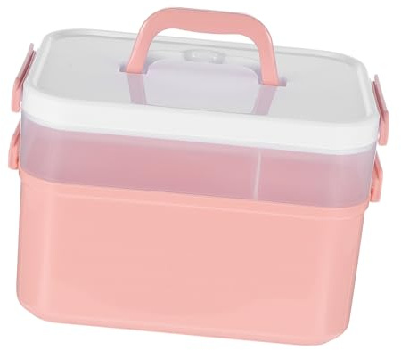 TEHAUX Portable Nail Art Supplies Tool Box for Storing Nail Polish and Accessories with Easy-carrying Pink Pp Material Suitable for Personal Home Use and Going