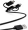 T'nB - Câble USB avec connecteurs Lightning + Micro USB + Type C - Noir