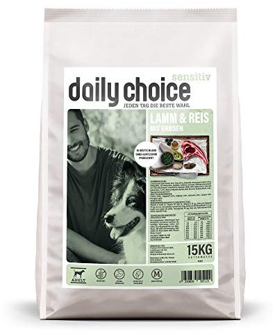 daily choice sensitiv - 30 kg - Trockenfutter für Hunde - Lamm & Reis mit Erbsen - Monoprotein und weizenfrei - Für ernährungssensible Hunde geeignet - Mit Chicorrée und Grünlippmuschel