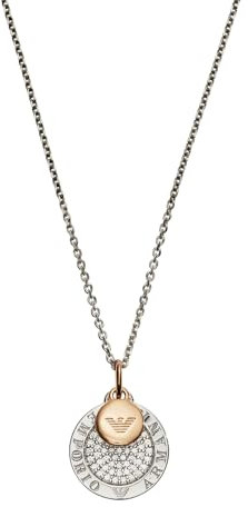 Emporio Armani Halskette Für Frauen , Länge: 450mm +/- 5mm / Größe Anhänger: 15mm X 15mm X 2mm Multi Sterling Silber Halskette, EG3374040