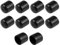 sourcing map 10pcs Rubber End Caps 21mm ID Vinyl Round End Cap Cover Screw Thread Protectors Black