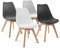 IDMarket - Lot de 4 chaises scandinaves SARA Mix Color Gris foncé, Gris Clair, Blanc et Noir