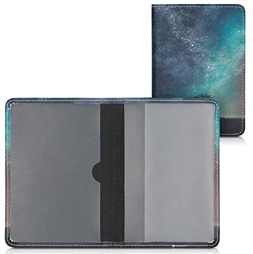 kwmobile Porte permis de Conduire Carte Grise avec Compartiments Cartes Passeport - Étui Portefeuille de Protection en Simili Cuir Bleu-Gris-Noir