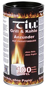 Till Grill und Kaminanzünder Paraffinbasis Holzanzünder 100 Stück