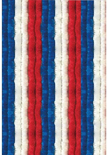 Arsvita Flauschvorhang 80x220 cm in Unistreifen rot - weiß - blau, Perfekter Insekten- und Sichtschutz für Ihre Balkon- und Terrassentür, viele Farben