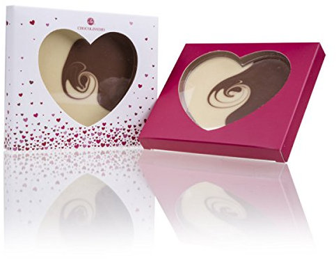 CHOCOLISSIMO - Cadeau d'Amour - Cœur en Chocolat Blanc et au Lait - Idée Cadeau Anniversaire, Femme, Homme, Maman, Papa, Cadeau Saint Valentin - Chocolats à Offrir