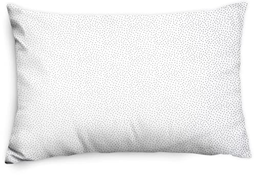 Amilian Kissenhülle, Zierkissenbezug, Kissenbezug ca. 60x40 cm; Deko; für Kissen, Kopkissen oder Dekokissen; für Sofa, Schlafzimmer, Wohnzimmer, als Balkon Dekoration; 100% Baumwolle Tupfen Grau