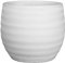 innaGLAS Cache Pot en céramique avec rainures, Blanc Mat, 17 cm, Ø 20 cm - Pot de Fleur