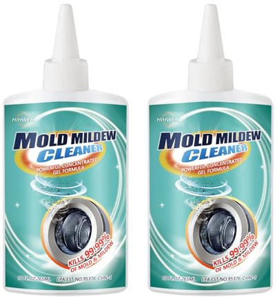 HIHWEM Mold Remover Gel,Household Mold Cleaner for Washing Machine,Refrigerator Strips,Grout Cleaner Best for Home Sink,Kitchen,Showers(2-Pack)