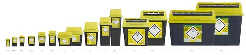 Sharpsafe Conteneur modèle Standard NF pour aiguilles et DASRI - 1 Litre, Jaune