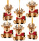 Logbuch-Verlag 6 pequeños renos de 10 cm, de fieltro, ciervos, adornos para árbol de Navidad, irrompibles