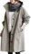 Trench Coat - Giacca lunga da donna con cappuccio, oversize, vintage, elegante giacca invernale, a maniche lunghe, traspirante, giacca a vento, grigio., M