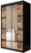 KRYSPOL Schiebetürenschrank Old Style T1 120 cm Kleiderschrank mit Spiegel Einlegeboden Schlafzimmer- Wohnzimmerschrank Schiebetüren Modern Design (Schubladen: 0)