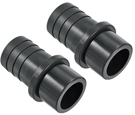 M METERXITY 2 Paquete PVC Tubo Accesorio - Agua Tubo Conector, 30mm Púas Recta Tubería Junta, Aplicar a Exterior/Jardín/Piscina (OD 32mm, Negro)