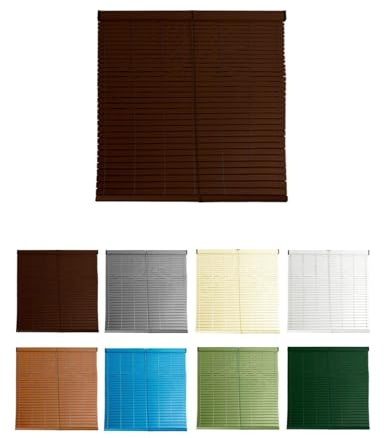 JARDIN202 - Persiana de PVC Alicantina con Polea Metálica | Persiana Enrollable | Estor Enrollable para Ventanas, Puertas, Salón y Cocina | 100 x 220 cm (Nogal)