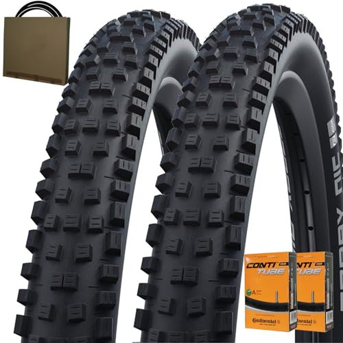 Schwalbe MTB Reifen Nobby NIC HS602 Performance Addix 26x2.25 | 57-559 schwarz mit AV Schlauch [ 2 STÜCK ]