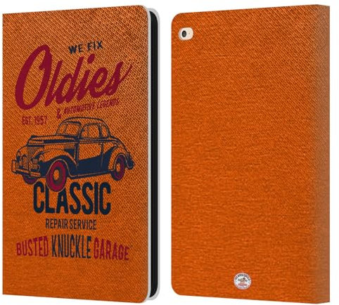 Head Case Designs Offizielle Busted Knuckle Garage Klassisch Grafiken Leder-Wallet-Hülle Kompatibel mit Apple iPad Air 2 (2014)