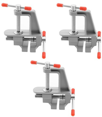 OTOTEC 3 mini abrazaderas de banco de trabajo portátiles de aleación de aluminio para joyería, reparación de relojes, modelos, perforación, sargentos pequeños, tornillo de mesa, abrazadera mesa