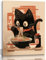 EKEYR Niedliche, lustige schwarze Katzen-Poster, Ramen-Nudeln, Wandkunst, japanische schwarze Katze, Poster, japanische Lebensmittel, Tokio, Kunstdrucke, Küche, Esszimmer, Wandkunst, Katzenliebhaber,