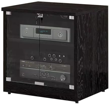 ZDHFFFUK HIFI-Audioschrank, 2 Ebenen, HiFi-Racks und -Ständer, Audio-Rack, Audio-Unterhaltungseinheit, Medienschrank, Heimkino, KTV, professioneller Geräteschrank (schwarz, 60 x 50 x 60 cm (2 Ebenen)