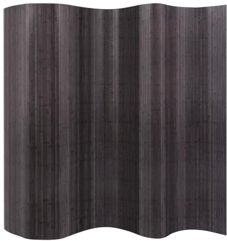 Myheimly Raumteiler Paravent Trennwand Spanische Wand Vlies-Rückseite Sichtschutz Bambusmatte Flexibel Stellwand Bambus Grau 250x165 cm
