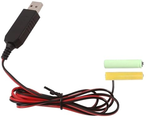 AA Battery Eliminators USB-Versorgung, Batterieladegerät-Adapter-Konvertierungskabel | Spannungswandlerkabel 5V auf 3V 1m | Ersetzen Sie den Adapter, effiziente Lösung für AA-Geräte, USB-Versorgungska