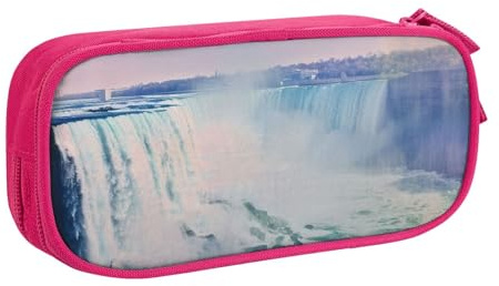 JKLQWC Niagara Falls bedrucktes Federmäppchen, niedliches Federmäppchen, Federmäppchen, Reißverschluss, Aufbewahrungsbox, Halter für Büro, Schule, Teenager, Mädchen, Jungen, Erwachsene, Schwarz, rose,