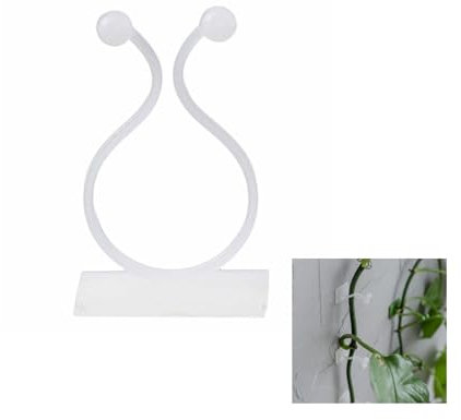 50 Pcs Self-Adhesive Plant Clips Vine Plant Climbing Wall Fixer Vine Clips Invisible Plant Climbing Wall Clips Wall Vines Fixture Wall Sticky Hook for Gardening Plant Support Fixture