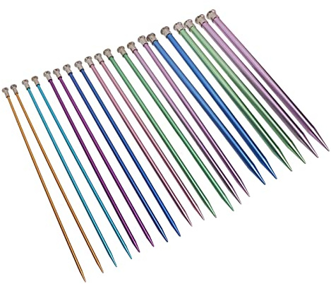 Stricknadeln, 10-Zoll-Stricknadel-Set, Einspitzig, 25 Cm, Farbig, Ultraleicht, Stricknadeln, Aluminium, Stricken, Häkeln, Zubehör, Stricknadeln für Anfänger, Stricken