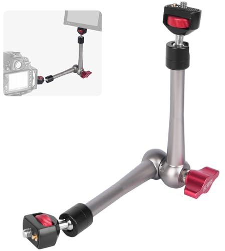 Came-TV 27,9 cm (11 Zoll) Gelenkarm-Kamerahalterung mit 360°-Kugelköpfen & 1/4-Zoll-Schrauben & Positionierungsstiften, Aluminium-Kamera-Magic-Arm Gelenkarm für Monitor, Videolicht, Kamerakäfig (64002