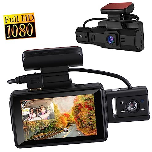 OUNONA Dual Lens Car Dash Cam Night Front and Rear Cameras for Safe Driving Parking Monitor and Recording