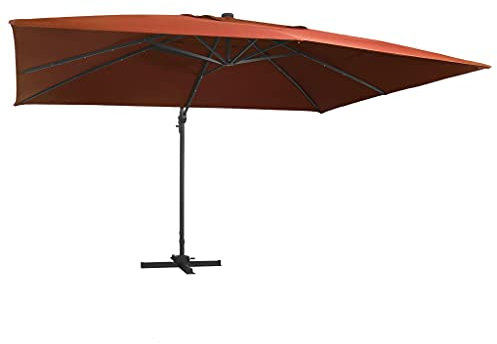 LLEZKBR Gartenschirm mit LED Beleuchtung Terrakotta 400x300 cm