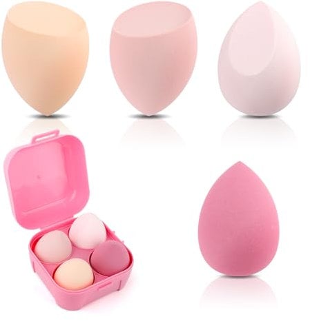 Spugnette Trucco, 4 Pezzi Spugna Trucco, Beauty Blender, Spugnetta Trucco Make Up, Spugnetta Fondotinta, Blender Make Up, Spugna Fondotinta per la Maggior Parte dei Cosmetici