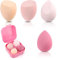 Eponge Maquillage, 4 Pièces Éponges de Maquillage, Beauty Blender, Éponge Maquillage Fond de Teint, Eponge Fond de Teint, pour la plupart des cosmétiques (Rose)