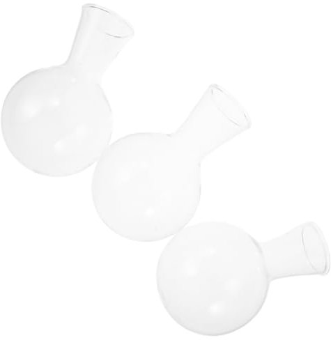 HAMPPLIES 3pcs Glass Hydroponic Planter Decorative Transparent for Indoor Plants Elegant Hanging Flowerpot for Home and Wedding Decor Unique Slim Design