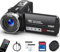 DINGETU Camcorder 4K HD 80MP Vlogging Camera for YouTube, 30FPS IR Night Vision Camera, 18X 3.0 Digital Zoom 270°IPS Video Camera with SD Card, 2 Batteries, Remote Control