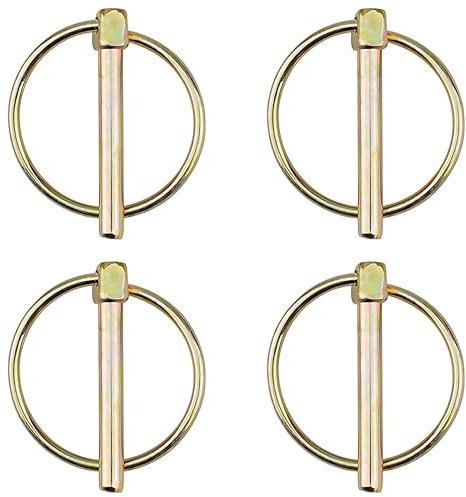 EMSNOVA® Klappsplinte 4,5mm x 40mm Rund – 4 Stück | Gelb Verzinkter Sicherungssplint mit Federhalterung | Rostfrei & langlebig | Für Anhänger, Traktoren, Boote, LKWs & Landmaschinen